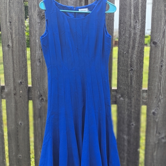 Calvin Klein sleeveless suit dress in blue - Picture 1 of 7